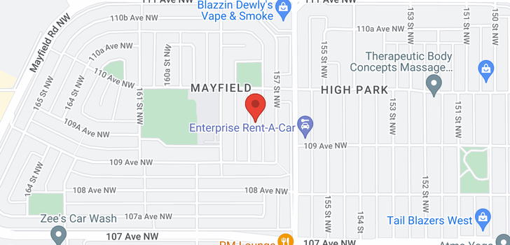 map of 10941 158 ST NW